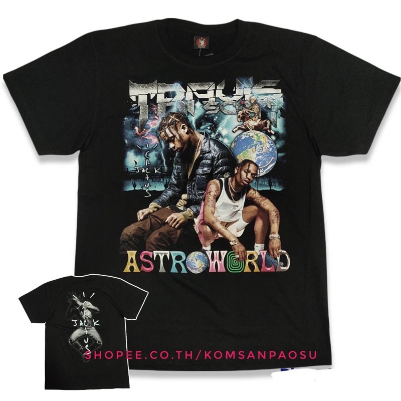 เสื้อยืดโอเวอร์ไซส์-เสื้อยืดtravis-scott-cactusjack-astroworld-s-4xl