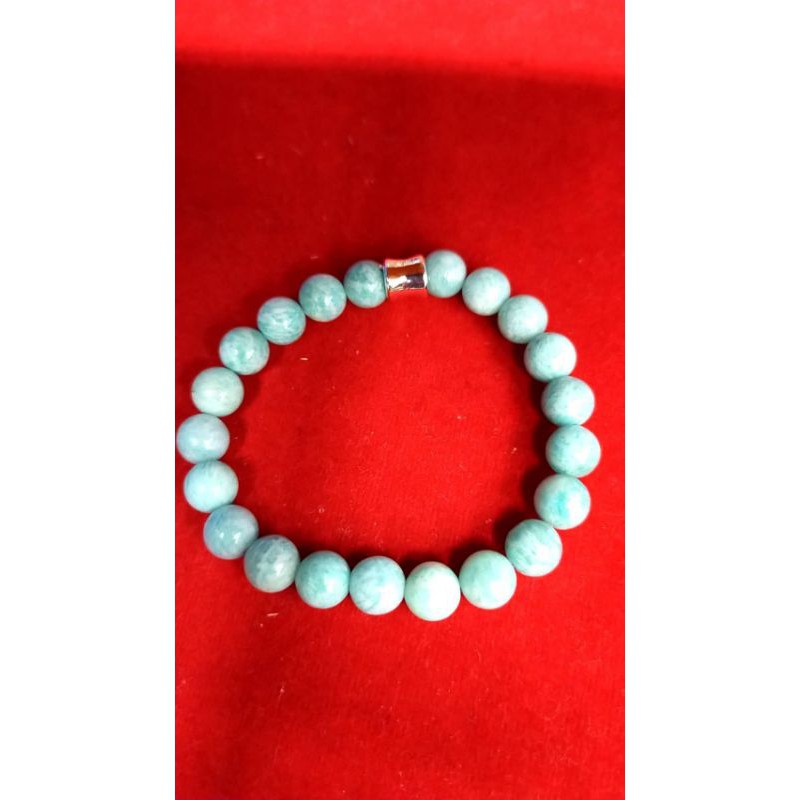 หินเเท้-หินนำโชค-กำไลหิน-กำไลหินนำโชค-peru-amazonite-8mm-เม็ดเครื่องเงิน-92-5