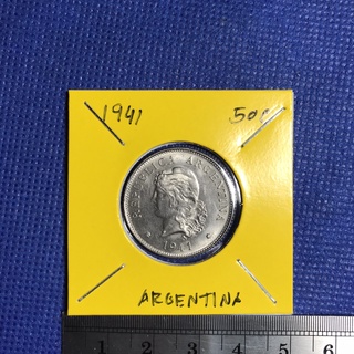 Special Lot No.60180 ปี1941 อาร์เจนติน่า 50 CENTAVOS เหรียญสะสม เหรียญต่างประเทศ เหรียญเก่า หายาก ราคาถูก