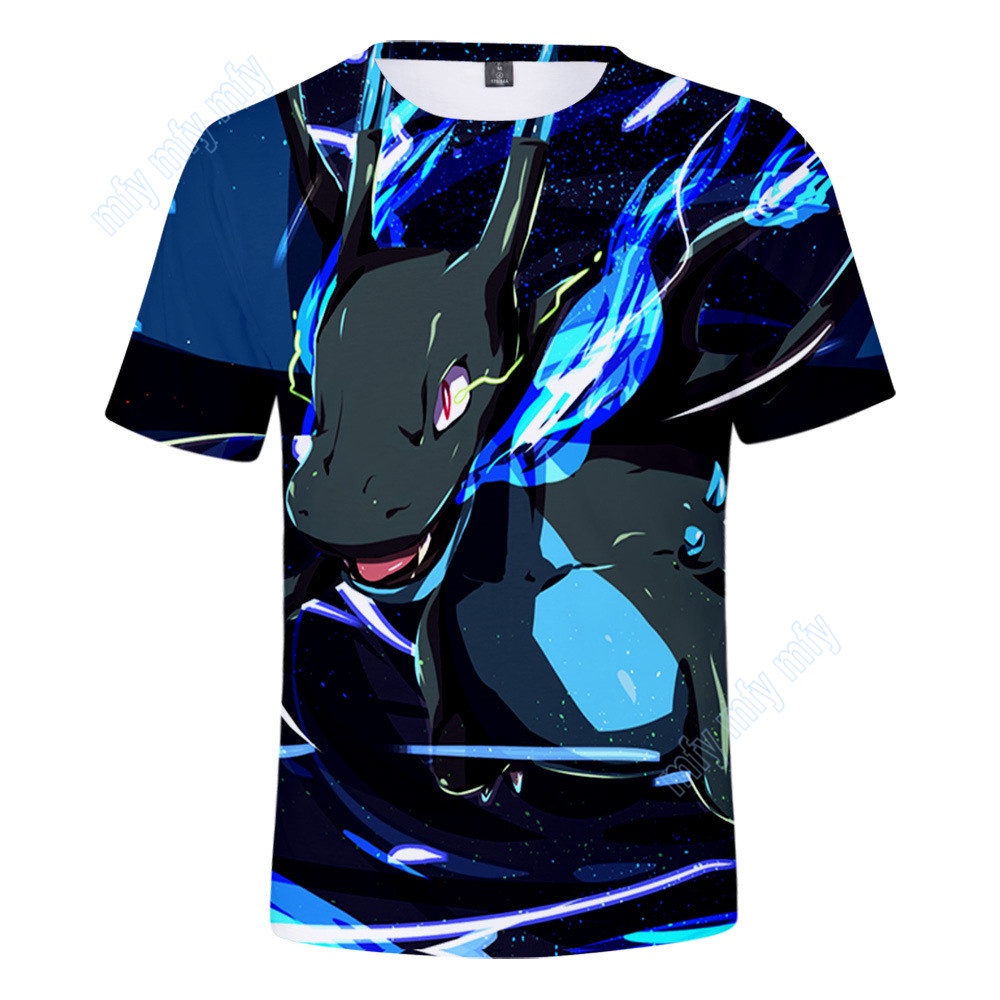 เสื้อยืด-พิมพ์ลายโปเกม่อน-gyarados-charizard-greninja-groudon-dialga-สําหรับเด็ก