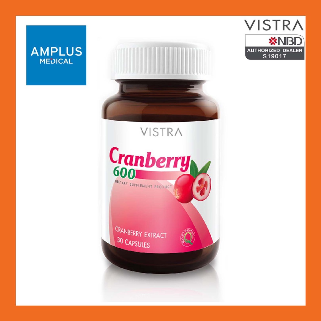 ภาพหน้าปกสินค้าลดล้างสต็อก VISTRA Cranberry 600 mg แครนเบอร์รี่ จากร้าน amplusmedical บน Shopee