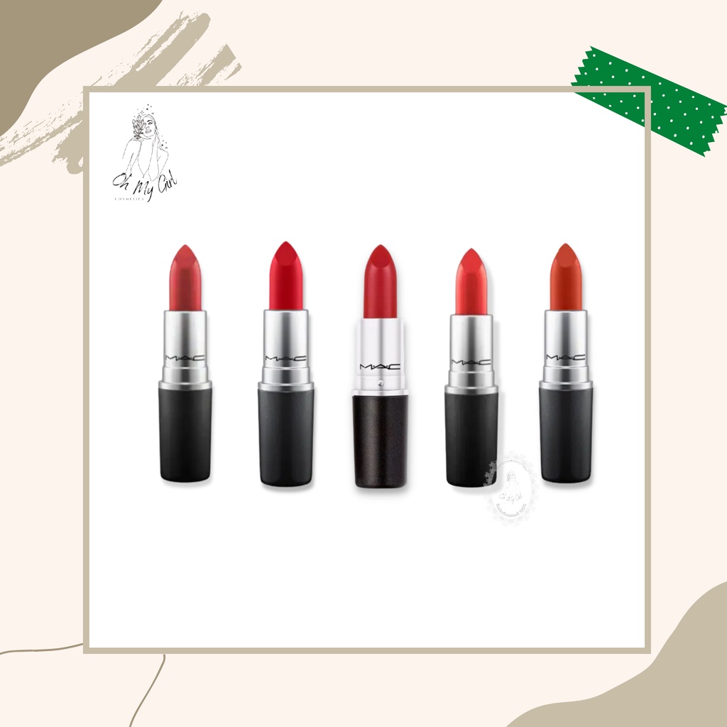 ภาพหน้าปกสินค้าสิปสติกแมค M.A.C power kiss lipstick Marrakesh RubyWoo LadyBug Chili Dubonnet 3g. จากร้าน ohmygirl.cosmetics บน Shopee