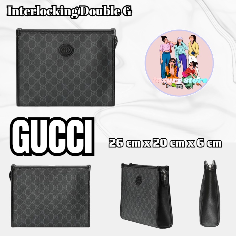gucci-interlocking-double-g-cosmetic-bag-กุชชี่-กระเป๋าถือ-unisex-ของแท้-100