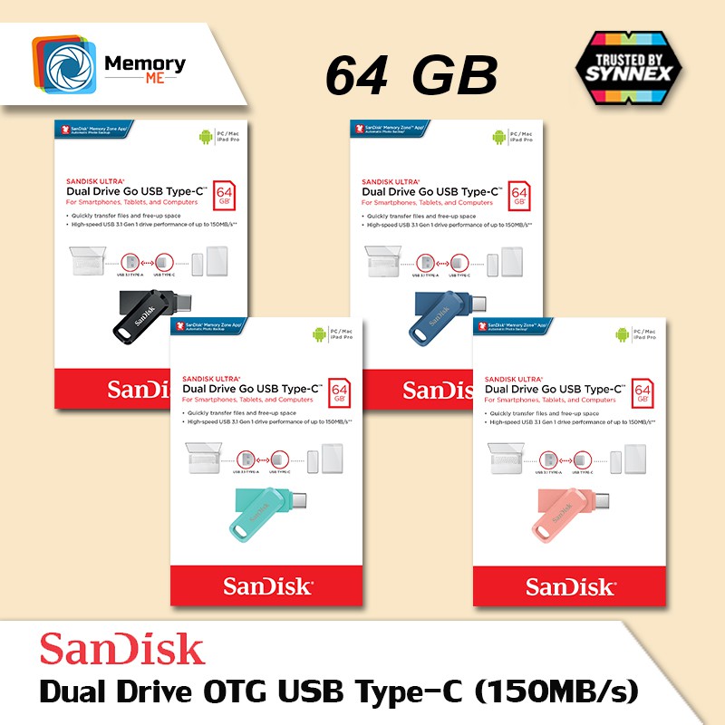 ภาพสินค้าSANDISK Ultra Dual DriveGo Flashdrive แฟลชไดร์ OTG TypeC &USB 32GB/64GB/128GB/256GB forมือถือ/Tablet/PC/notebook จากร้าน memoryme_official_shop บน Shopee ภาพที่ 4