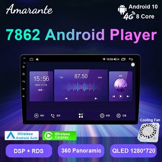 7862 จอแอนดรอย Octa Core QLED รองรับวิทยุรถยนต์ (WiFi, 4G, DSP, GPS, Wireless CarPlay &amp; Android Auto, 360 พาโนรามา) Android เครื่องเล่นมัลติมีเดีย จอแอนดรอยด์ติดรถยนต์