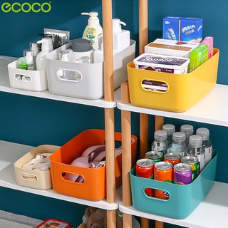 Ecoco กล่องจัดเก็บของ ตะกร้าใส่ของ จัดเก็บของจิปาถะ ใส่ของอเนกประสงค์ เก็บผ้าเช็ดตัว เก็บเสื้อผ้า มีหูจับ ถือง่าย