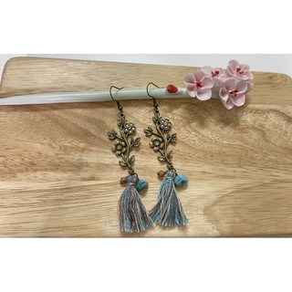 Boho Flower Tassel ต่างหูวินเทจโบฮีเมี่ยน