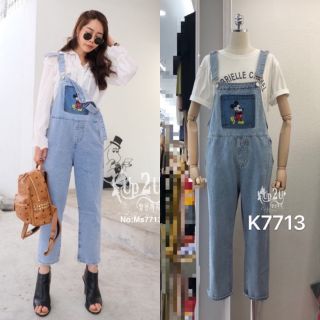 Ms7713#เอี๊ยมยีนส์#ชุดหมี#จั๊มสูท มีS-XL #my style