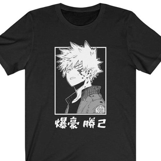 เสื้อยืดสีขาวBakugo Katsuki V2 เสื้อยืดแขนสั้นพิมพ์ลาย My Hero Academia สไตล์ญี่ปุ่นS-4XL