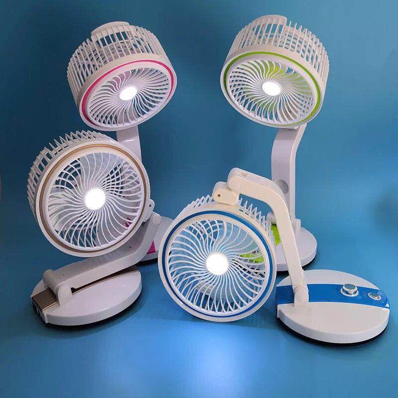 พัดลมแบบพับ-ชาร์ท-ไฟได้-มีไฟ-led-folding-fan-lr-2018-พกพากระทัดรัด