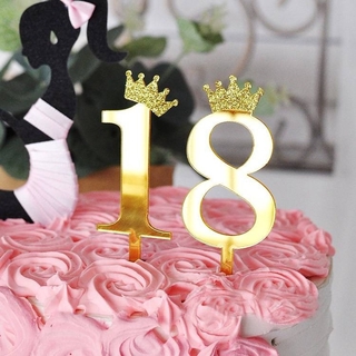ภาพหน้าปกสินค้า0-9 Numbers Cake Toppers Happy Birthday Cute Crown Number อะคริลิคสําหรับตกแต่งเค้กวันเกิด ที่เกี่ยวข้อง