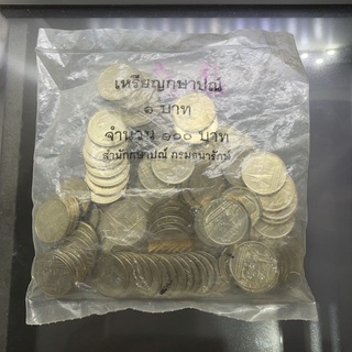 เหรียญยกถุง (100 เหรียญ) เหรียญ 1 บาท ปี 2546 (ตัวติดผลิตน้อยลำดับ 6) ไม่ผ่านใช้