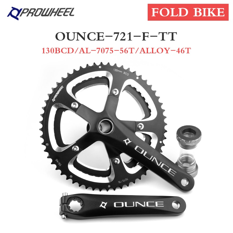 Prowheel ชุดเฟืองข้อเหวี่ยงจักรยานพับได้ 170 มม. 172.5 มม. 56T 46T BB68 ...