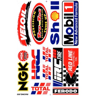 สติกเกอร์แต่งรถ ติดรถยนต์ รถมอเตอร์ไซค์ หมวกกันน็อค โลโก้ สปอนเซอร์ Racing sticker Sponsor ขนาด 27 x 18 cm ST337