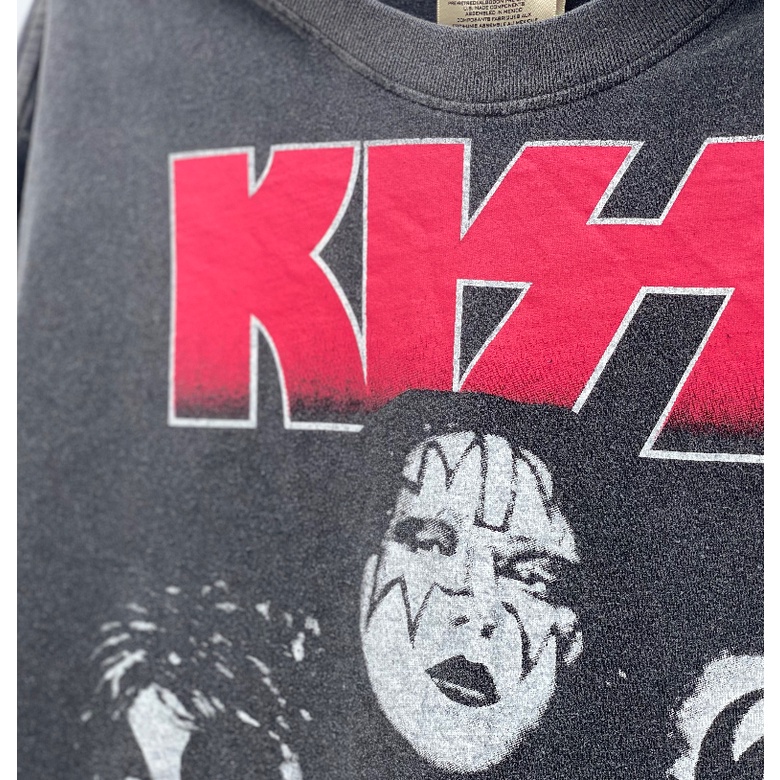 เสื้อยืดลําลอง-แขนสั้น-คอกลม-พิมพ์ลาย-high-street-kiss-band-9697-tour-limited-heavyweight-distressed-สําหรับผู้ชาย