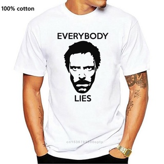 【🔥🔥】เสื้อยืดวินเทจEverybody LIES เสื้อยืด ลาย HOUSE MD DOCTOR ของขวัญตลก สําหรับผู้ชาย (1)S-3XL