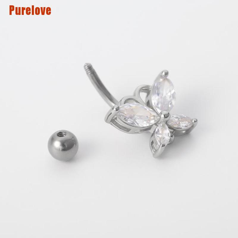 purelove-แหวนสะดือ-สเตนเลส-รูปผีเสื้อ-ประดับคริสตัล