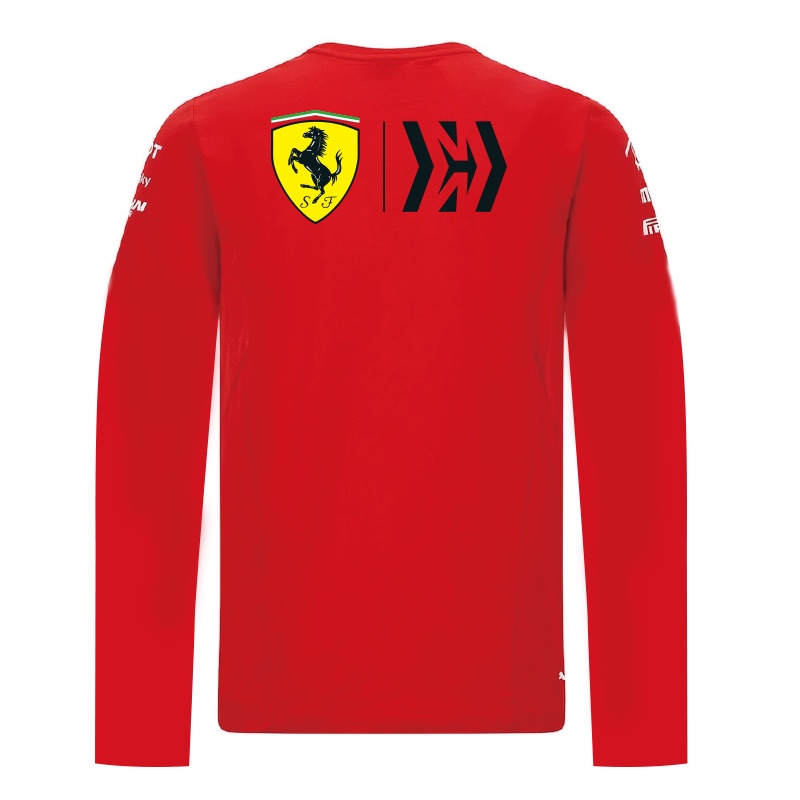 ใหม่-ชุดแข่งรถ-f1-2022-เสื้อแข่ง-ferrari-team-f1-เสื้อยืด-แขนยาว-แฟชั่นฤดูร้อน-สําหรับทุกเพศ