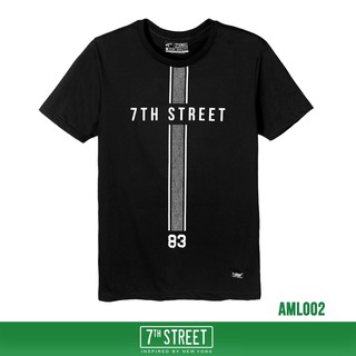 7th Street เสื้อยืด รุ่น AML002 Mix Line-ดำ ของแท้ 100%