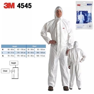 3M ppe ชุดปลอดเชื้อ  ป้องกันสาร รุ่น 4545,4540+,4500,4520,4515,4510