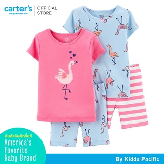 Carters Girl 4 PC G 4 PC Flamingo -เสื้อแขนสั้น 2  +กางเกงขาสั้น 2