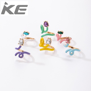 Colorful Rings Vintage Macaron Multicolor Exaggerated Snake Ring Set of 6 for girls for women