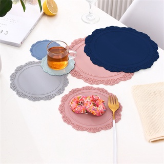 [Biho] Silicone Placemat Heat Insulation Dining Table Mat Restaurant Kitchen Centerpieces Decoration Housewarming Gift