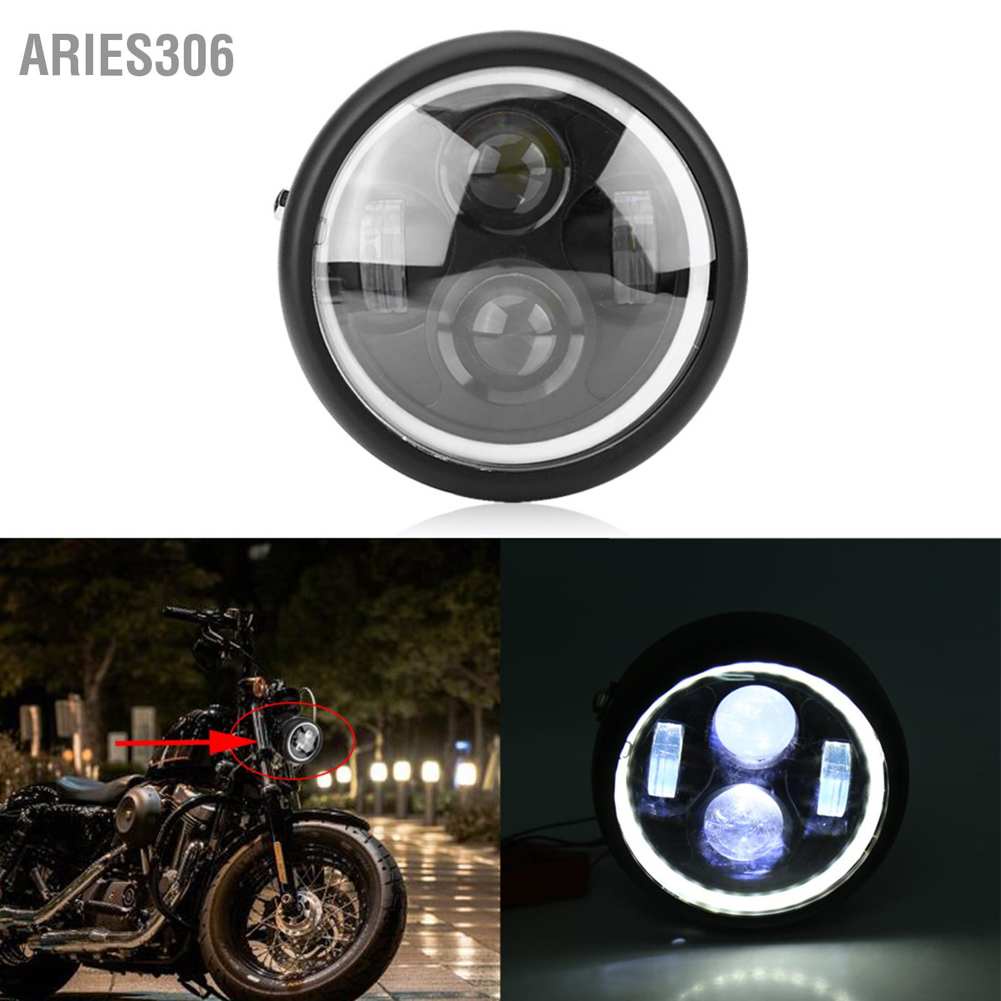 aries306-หลอดไฟหน้ารถจักรยานยนต์-led-16-ซม-6-5-นิ้ว-สําหรับ-sportster-cafe-racer-bobber