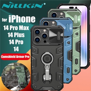 NILLKIN เคส iPhone 14 Plus 13 Pro Max รุ่น Metal CamShield Armor Pro Slide Camera Protect Ring kickstand Back Cover