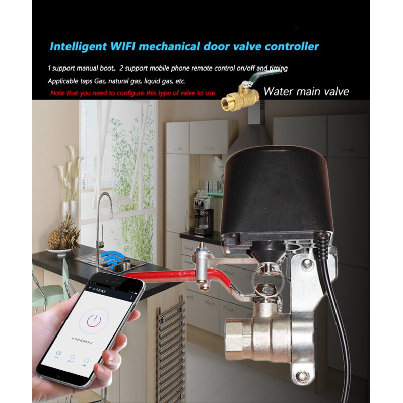 Smart WiFi Water Valve Shutoff Home Google Assistant Amazon Alexa ...