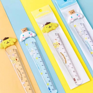 New น่ารัก Sanrio Cinnamoroll รูปร่างสร้างสรรค์บุ๊กมาร์กไม้บรรทัด ไม้บรรทัด Purin 12 ซม ไม้บรรทัดการ์ตูน ไม้บรรทัดตรง ของขวัญเครื่องเขียน