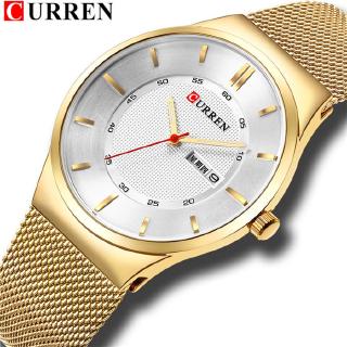 Man Steel Watch Luxury Brand CURREN New Fashion Casual Business Quartz Wristwatches Mesh Horloge With Week and Date Wind