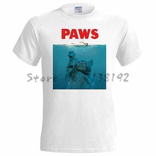 เสื้อยืดผ้าฝ้ายพิมพ์ลายขายดี ผ้านุ่ม   ﹉♦YchenYSS s Shop Paws Jaws Spoof ตลกล้อเลียน Mens T