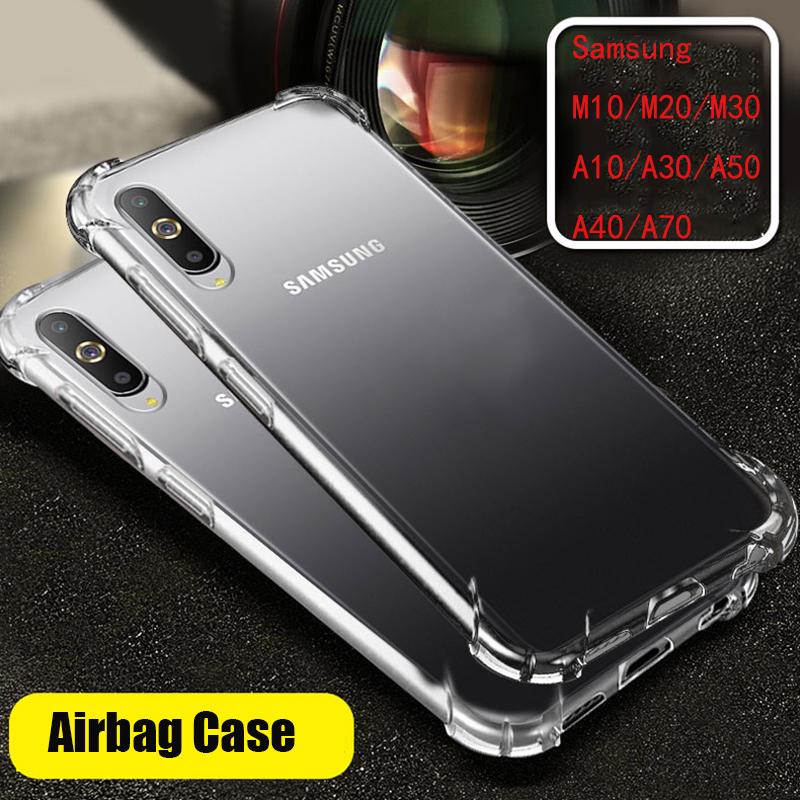 Samsung Galaxy M10 M20 M30 A10 A30 A50 A40 A70 Airbag TPU Silicone Case Clear Phone Cover