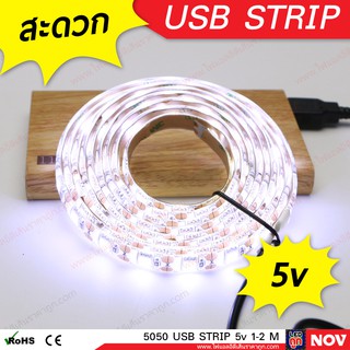 ภาพหน้าปกสินค้า[SET] ไฟเส้น led strip USB 5v 5050 IP65 ไฟแต่งคอม (White) ที่เกี่ยวข้อง