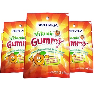 BIOPHARM Vitamin C GUMMY เยลลี่วิตามิน กัมมี่ วิตามินซี วิตามินเคี้ยว 24 g