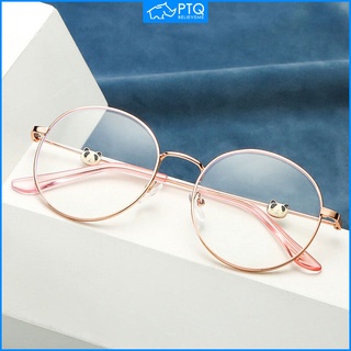 Ptq แว่นตาแฟชั่น 3D ลายแพนด้าน่ารัก ป้องกันแสงสีฟ้า สไตล์เกาหลี สําหรับผู้หญิง นักเรียน