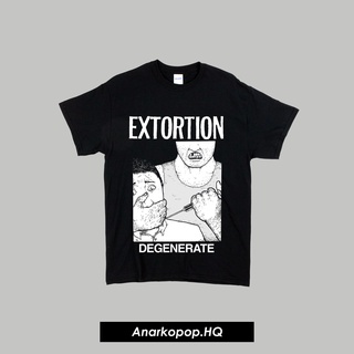 เสื้อยืดผู้ชาย เสื้อยืด พิมพ์ลาย Extortion BAND MUSIC PUNK S-5XL