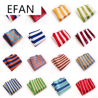 Efan ใหม่ ผ้าเช็ดหน้าแฟชั่น ทรงสี่เหลี่ยม ลายทาง หลากสี 25*25 ซม. สําหรับผู้ชาย งานแต่งงาน ปาร์ตี้ ธุรกิจ