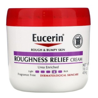 New 💥สินค้าUSA 🇺🇸 Eucerin, Roughness Relief Cream, Fragrance Free, 16 oz (454 g)