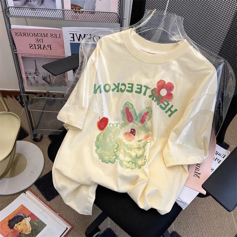 ภาพหน้าปกสินค้าพร้อมส่ง เสื้อยืดแขนสั้น ผ้าฝ้ายแท้ 100% สีเหลืองครีม สไตล์เกาหลี ญี่ปุ่น ฤดูร้อน สําหรับเด็ก จากร้าน babycat2021.th บน Shopee