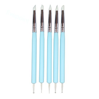 5X 2 Way Ball Styluses Dotting Tool Silicone Color Shaper Brushes Pen