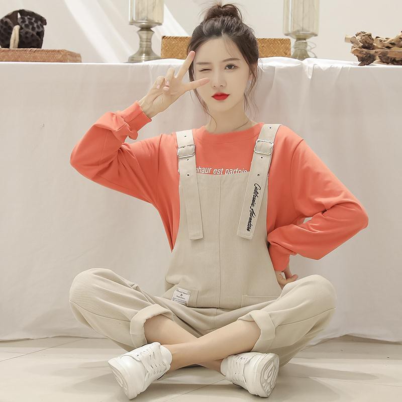 เอี๊ยมยีนส์ขายาว-สุทธิสีแดงฤดูใบไม้ร่วง-2020-ยอดนิยมรุ่นเกาหลีหลวมเล็ก-ๆ-น้อย-ๆ-สีม่วงยีนส์เอี๊ยมขากว้างสูทหญิงสไตล์ตะวั
