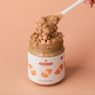 ภาพหน้าปกสินค้าเนยถั่วคีโต อัลมอนด์ 100%  เนื้อครั้นชี่ Crunchy Keto Almond butter เนยอัลมอนด์สูตรคีโตรสออริจินัลแบบครั้นชี่ เนยถั่ว ที่เกี่ยวข้อง