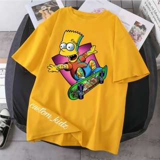 เสื้อยืด ผ้าฝ้าย พรีเมี่ยม ลาย The simpson สําหรับเด็ก