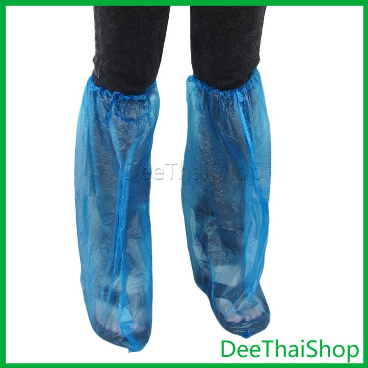 ภาพสินค้าDeeThai ถุงครอบรองเท้ากันฝน ถุงพลาสติกยาว ถุงพลาสติกกันลื่น สำหรับสวมรองเท้า ที่คลุมรองเท้า Disposable foot cover จากร้าน deethaishop บน Shopee ภาพที่ 4