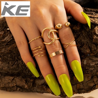 Spring Ring Golden Geometric Cross Simple Wear 6 Ring Accessories for girls for women low pric