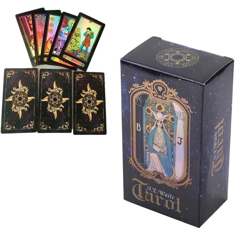 ราคาและรีวิวA.E Waite Tarot Cards Holographic Laser Version Tarot Games