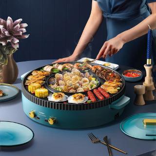 กระทะปิ้งย่างบาร์บีคิว Barbecue Machine Hot Pot Multifunction Braised Frying Pan Barbecue Machine