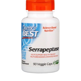 ฉลากใหม่ เอนไซม์เซอราเปบเทส (Serrapeptase Enzyme)40,000SPUหรือ120,000SPU 90 capsule